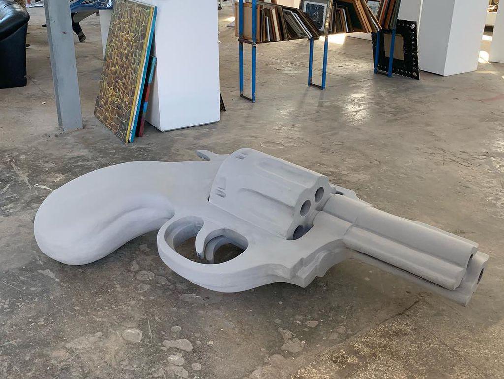 Pièce en exposition dans l'atelier La Lavandería à La Havane